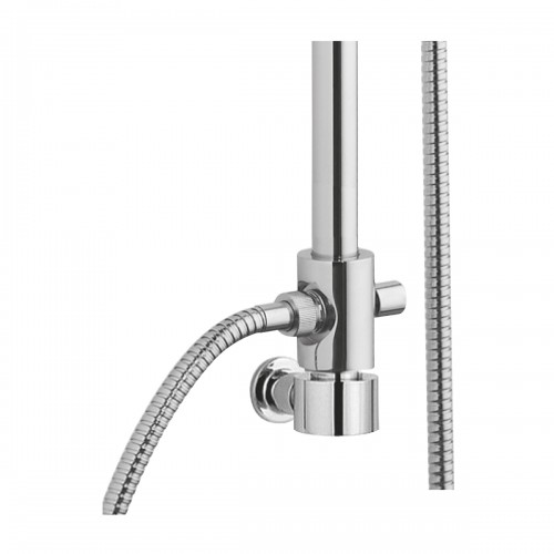 Telescopic Brass shower column h cm 80/120 for external shower with sliding rail annexed,